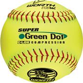 Worth WSL Super Green Dot 11" Slowpitch Softballs Worth WSL Super Green Dot 11" Slowpitch Softballs