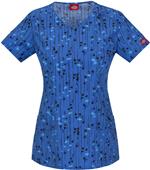 Dickies Women's Jr Fit V-Neck Kersplat! Scrub Top Dickies Women's Jr Fit V-Neck Kersplat! Scrub Top