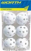 Worth 11" Plastic Training Softballs (6 PK) Worth 11" Plastic Training Softballs (6 PK)