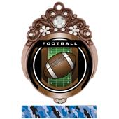 Hasty 3" Tiara Medal 2" Legacy Football Mylar Hasty 3" Tiara Medal 2" Legacy Football Mylar