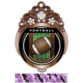 Hasty 3" Tiara Medal 2" Legacy Football Mylar Hasty 3" Tiara Medal 2" Legacy Football Mylar