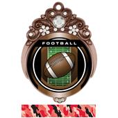 Hasty 3" Tiara Medal 2" Legacy Football Mylar Hasty 3" Tiara Medal 2" Legacy Football Mylar