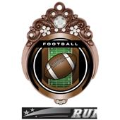 Hasty 3" Tiara Medal 2" Legacy Football Mylar Hasty 3" Tiara Medal 2" Legacy Football Mylar