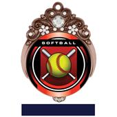 Hasty 3" Tiara Medal 2" Legacy Softball Mylar Hasty 3" Tiara Medal 2" Legacy Softball Mylar