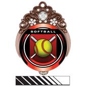 Hasty 3" Tiara Medal 2" Legacy Softball Mylar Hasty 3" Tiara Medal 2" Legacy Softball Mylar