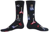 Wright Avenue Electric Guitars Novelty Crew Socks Wright Avenue Electric Guitars Novelty Crew Socks
