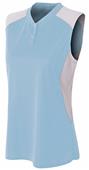 A4 Women's Sleeveless 2-Button Henley Jersey A4 Women's Sleeveless 2-Button Henley Jersey