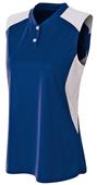 A4 Women's Sleeveless 2-Button Henley Jersey A4 Women's Sleeveless 2-Button Henley Jersey