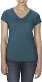 Anvil Women's Tri-Blend Short Sleeve V-Neck Tee Anvil Women's Tri-Blend Short Sleeve V-Neck Tee