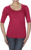 Anvil Women's Tri-Blend Deep Scoop 1/2 Sleeve Tee Anvil Women's Tri-Blend Deep Scoop 1/2 Sleeve Tee