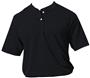 Mesh 2-Button Rib Knit Collar Baseball Jersey