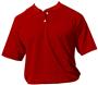 Mesh 2-Button Rib Knit Collar Baseball Jersey