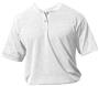 Mesh 2-Button Rib Knit Collar Baseball Jersey
