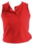 Women Sleeveless Mesh Two Button Jersey