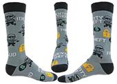 Wright Avenue Fraud Novelty Cotton Crew Socks Wright Avenue Fraud Novelty Cotton Crew Socks