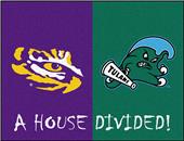 Fan Mats NCAA LSU/Tulane House Divided Mat Fan Mats NCAA LSU/Tulane House Divided Mat