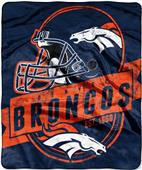 Northwest NFL Broncos Grand Stand Raschel Throw Northwest NFL Broncos Grand Stand Raschel Throw