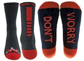 Wright Avenue Don't Worry Novelty Cotton Crew Sock Wright Avenue Don't Worry Novelty Cotton Crew Sock