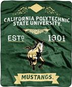 NCAA Cal Polytechnic State Label Raschel Throw NCAA Cal Polytechnic State Label Raschel Throw