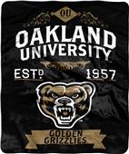 NCAA Oakland University Label Raschel Throw NCAA Oakland University Label Raschel Throw