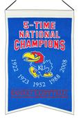 Winning Streak NCAA Kansas 5 Time Champions Banner Winning Streak NCAA Kansas 5 Time Champions Banner