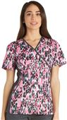 Cherokee Women's Mock Wrap Knit Panel Scrub Top Cherokee Women's Mock Wrap Knit Panel Scrub Top