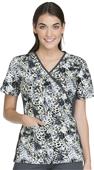 Cherokee Women's Mock Wrap Knit Panel Scrub Top Cherokee Women's Mock Wrap Knit Panel Scrub Top