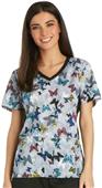 Cherokee Women's V-Neck Knit Panel Scrub Top Cherokee Women's V-Neck Knit Panel Scrub Top