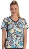 Cherokee Women's V-Neck Knit Panel Scrub Top Cherokee Women's V-Neck Knit Panel Scrub Top