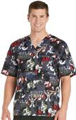 Cherokee Disney Unisex V-Neck Tunic Scrub Tops Cherokee Disney Unisex V-Neck Tunic Scrub Tops