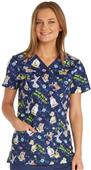 Cherokee Disney Women's Mock Wrap Scrub Top Cherokee Disney Women's Mock Wrap Scrub Top