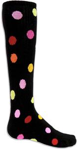 BLACK SOCK MULTI-COLOR DOTS