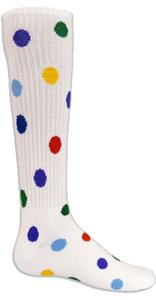WHITE SOCK MULTI-COLOR DOTS