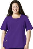 WonderWink Womens Plus Decorative V-Neck Scrub Top WonderWink Womens Plus Decorative V-Neck Scrub Top