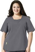WonderWink Womens Plus Decorative V-Neck Scrub Top WonderWink Womens Plus Decorative V-Neck Scrub Top