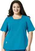 WonderWink Womens Plus Decorative V-Neck Scrub Top WonderWink Womens Plus Decorative V-Neck Scrub Top