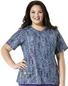 WonderWink Womens Plus Curved V-Neck Scrub Top WonderWink Womens Plus Curved V-Neck Scrub Top