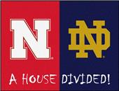 Fan Mat NCAA Nebraska/Notre Dame House Divided Mat Fan Mat NCAA Nebraska/Notre Dame House Divided Mat