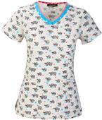 HeartSoul Womens Let's Skate V-Neck Scrub Top HeartSoul Womens Let's Skate V-Neck Scrub Top