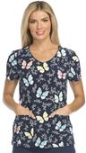 Dickies Womens Wildflower Leopard V-Neck Scrub Top Dickies Womens Wildflower Leopard V-Neck Scrub Top