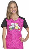 Cherokee Disney Women's Hello Family Scrub Top Cherokee Disney Women's Hello Family Scrub Top