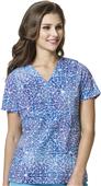 WonderWink Womens HP Mock Wrap Print Top WonderWink Womens HP Mock Wrap Print Top