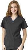 WonderFlex Womens Peace Contrast V-Neck Top WonderFlex Womens Peace Contrast V-Neck Top