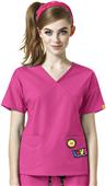 I Love WonderWink Womens Mock Wrap Scrub Top I Love WonderWink Womens Mock Wrap Scrub Top