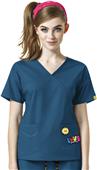 I Love WonderWink Womens Mock Wrap Scrub Top I Love WonderWink Womens Mock Wrap Scrub Top