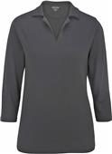 Edwards Womens Flat Knit 3/4 Sleeve Polo Edwards Womens Flat Knit 3/4 Sleeve Polo