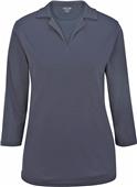 Edwards Womens Flat Knit 3/4 Sleeve Polo Edwards Womens Flat Knit 3/4 Sleeve Polo