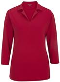 Edwards Womens Flat Knit 3/4 Sleeve Polo Edwards Womens Flat Knit 3/4 Sleeve Polo
