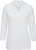 Edwards Womens Flat Knit 3/4 Sleeve Polo Edwards Womens Flat Knit 3/4 Sleeve Polo