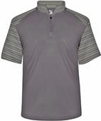 Badger Adult Sport Stripe S/S 1/4 Zip Shirt Badger Adult Sport Stripe S/S 1/4 Zip Shirt